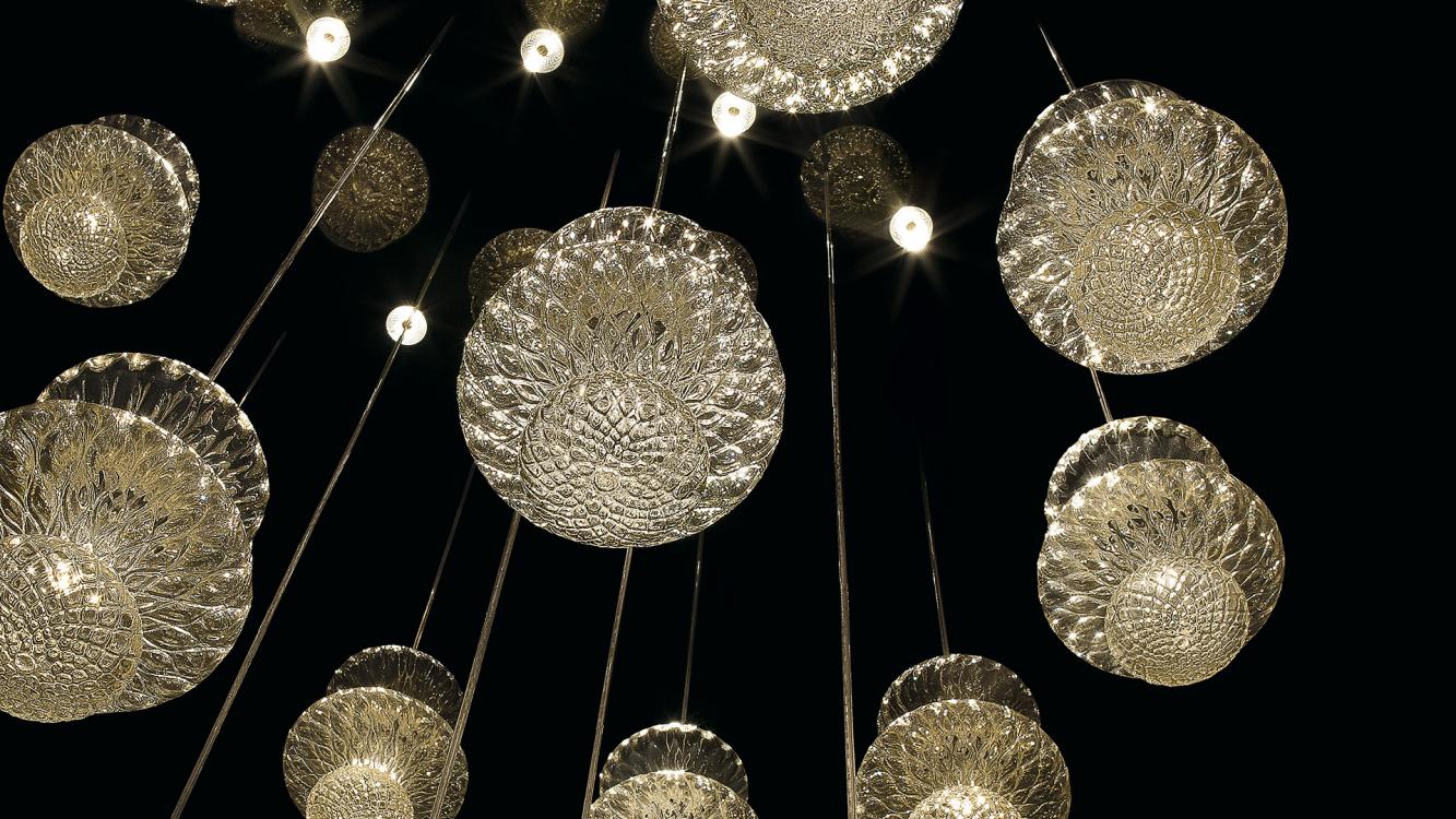 Spinn | Murano blown glasssuspension lamps | Barovier&Toso
