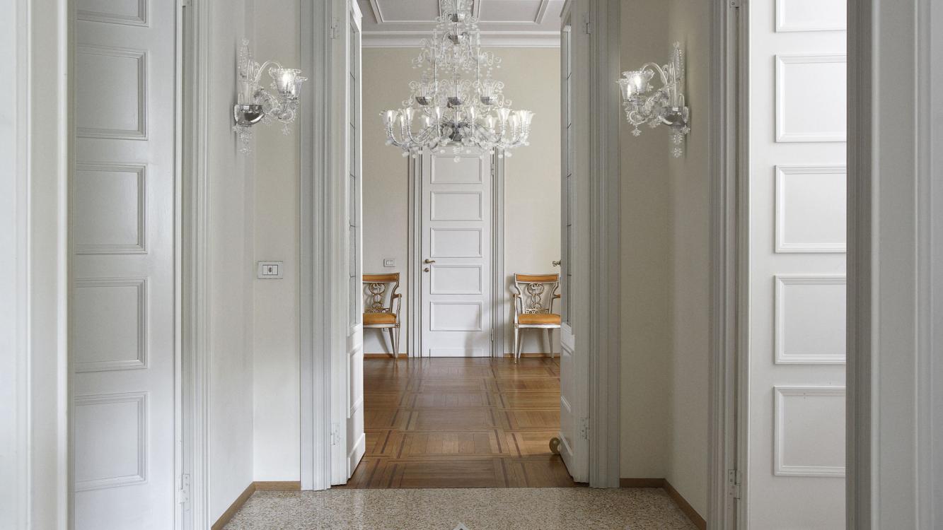 Lampadario Murano con frange di perline - Modello Venezia 4800-S